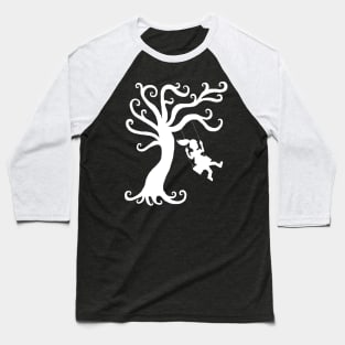 Carefree Spring Tree Silhouette Baseball T-Shirt